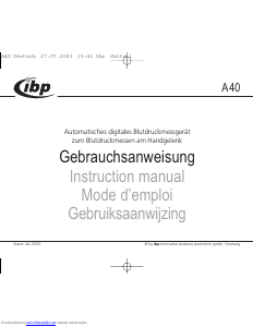 Bedienungsanleitung ibp A 40 Blutdruckmessgerät