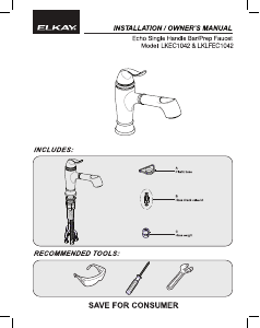 Manual Elkay LKEC1042 Faucet