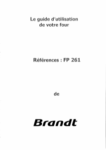 Mode d’emploi Brandt FP261BF1 Four