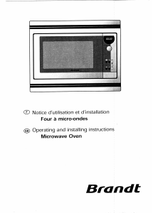 Manual Brandt ME230XE1 Microwave