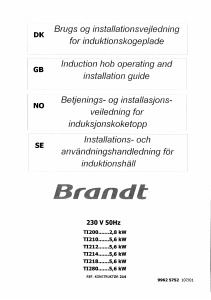 Bruksanvisning Brandt TI212BT1 Kokeplate
