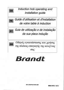 Mode d’emploi Brandt TI314BS1 Table de cuisson