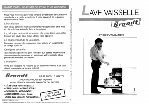 Mode d’emploi Brandt LV135B Lave-vaisselle