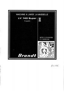 Mode d’emploi Brandt LV140S Lave-vaisselle
