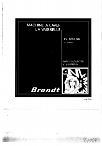 Mode d’emploi Brandt LV1210 Lave-vaisselle