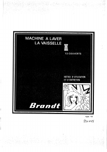 Mode d’emploi Brandt LV1212SX Lave-vaisselle