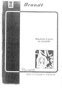 Mode d’emploi Brandt LVH249 Lave-vaisselle