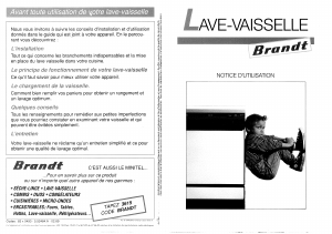 Mode d’emploi Brandt LVT275B Lave-vaisselle