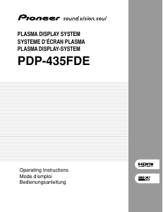 Mode d’emploi Pioneer PDP-435FDE Téléviseur plasma