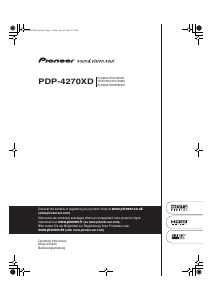 Bruksanvisning Pioneer PDP-4270XD Plasma TV