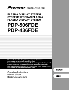 Bruksanvisning Pioneer PDP-506FDE Plasma TV
