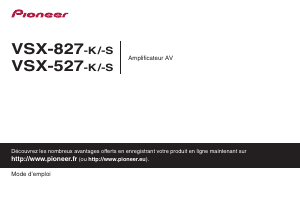 Mode d’emploi Pioneer VSX-527-K Récepteur