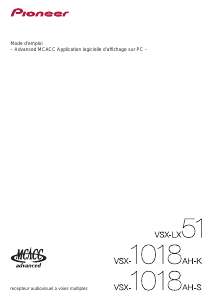 Mode d’emploi Pioneer VSX-1018AH-K Récepteur