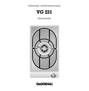Bedienungsanleitung Gaggenau VG231231AU Kochfeld
