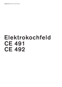 Bedienungsanleitung Gaggenau CE492200 Kochfeld