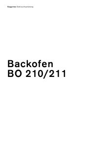 Bedienungsanleitung Gaggenau BO210230 Backofen