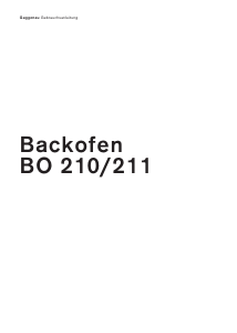 Bedienungsanleitung Gaggenau BO211110 Backofen