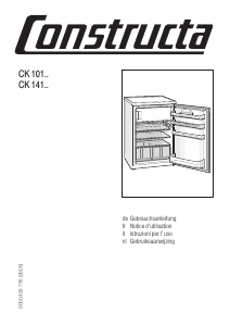 Bedienungsanleitung Constructa CK101600 Kühlschrank