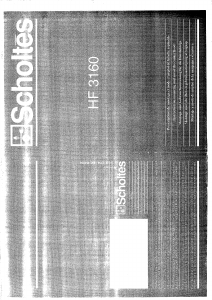 Bedienungsanleitung Scholtès HF 3160 Dunstabzugshaube