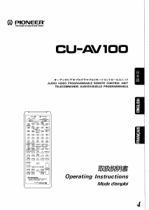 Manual Pioneer CU-AV100 Remote Control