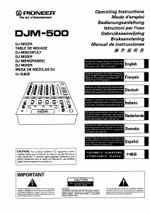 Bruksanvisning Pioneer DJM-500 Blandningskonsol
