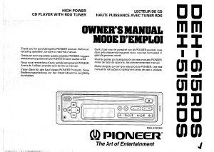 Manuale Pioneer DEH-615RDS Autoradio
