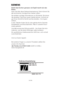 Bedienungsanleitung Siemens HB78L570 Backofen