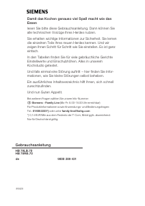 Bedienungsanleitung Siemens HB78RB570 Backofen
