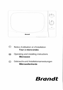 Manual Brandt SM2021E Microwave