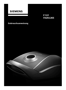 Bedienungsanleitung Siemens VSZ61265 Staubsauger