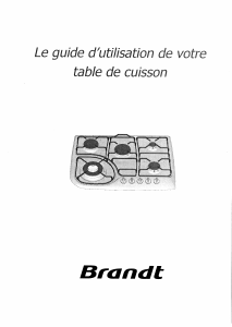 Mode d’emploi Brandt TE270BF1 Table de cuisson