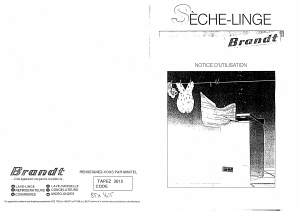 Mode d’emploi Brandt SM220 Sèche-linge