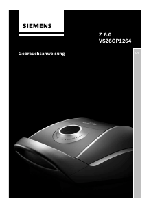 Bedienungsanleitung Siemens VSZ6GP1264 Staubsauger