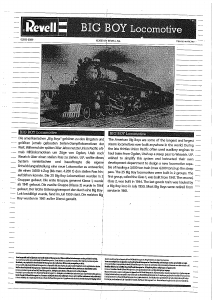 Mode d’emploi Revell set 02165 Trains Big Boy Locomotive