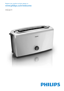 Bruksanvisning Philips HD2611 Daily Collection Brödrost