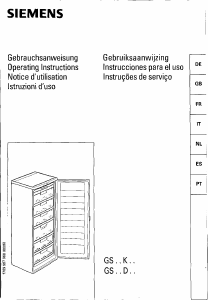 Bedienungsanleitung Siemens GS22K01 Gefrierschrank