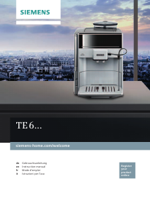 Manual Siemens TE607203RW Espresso Machine