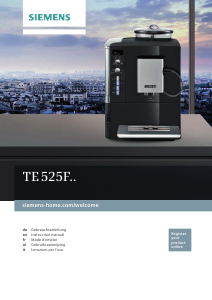 Handleiding Siemens TE525F19DE Espresso-apparaat