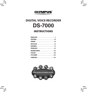 Manual de uso Olympus DS-7000 Grabadora de voz