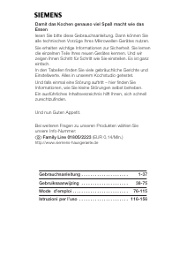 Használati útmutató Siemens HF25M560B Mikrohullámú sütő