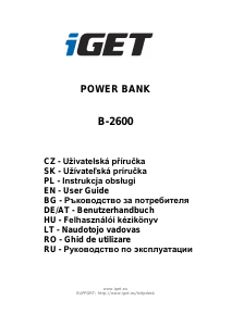 Руководство iGet B-2600 Портативное зарядное устройство