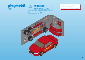 Handleiding Playmobil set 4321 Racing Sportwagen met werkplaats