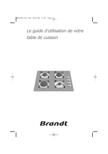 Mode d’emploi Brandt TG532BS1 Table de cuisson