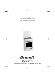 Mode d’emploi Brandt KG361TE1 Cuisinière