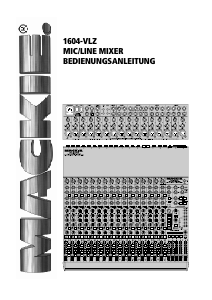 Bedienungsanleitung Mackie 1604-VLZ Mischpult