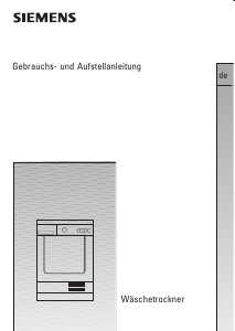 Bedienungsanleitung Siemens WTXL2201CH Trockner