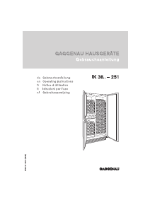Bruksanvisning Gaggenau IK362251 Vinkyl