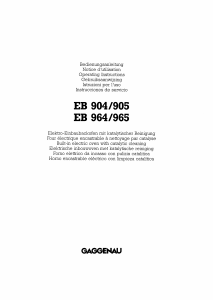 Manual Gaggenau EB965210 Oven