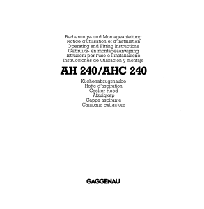 Manuale Gaggenau AH241190CH Cappa da cucina