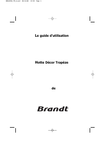 Mode d’emploi Brandt AD229DE1 Hotte aspirante
